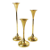 Set of modernist brass candlesticks, Denmark, 1960s.