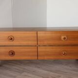 Vintage low teak sideboard, 1970