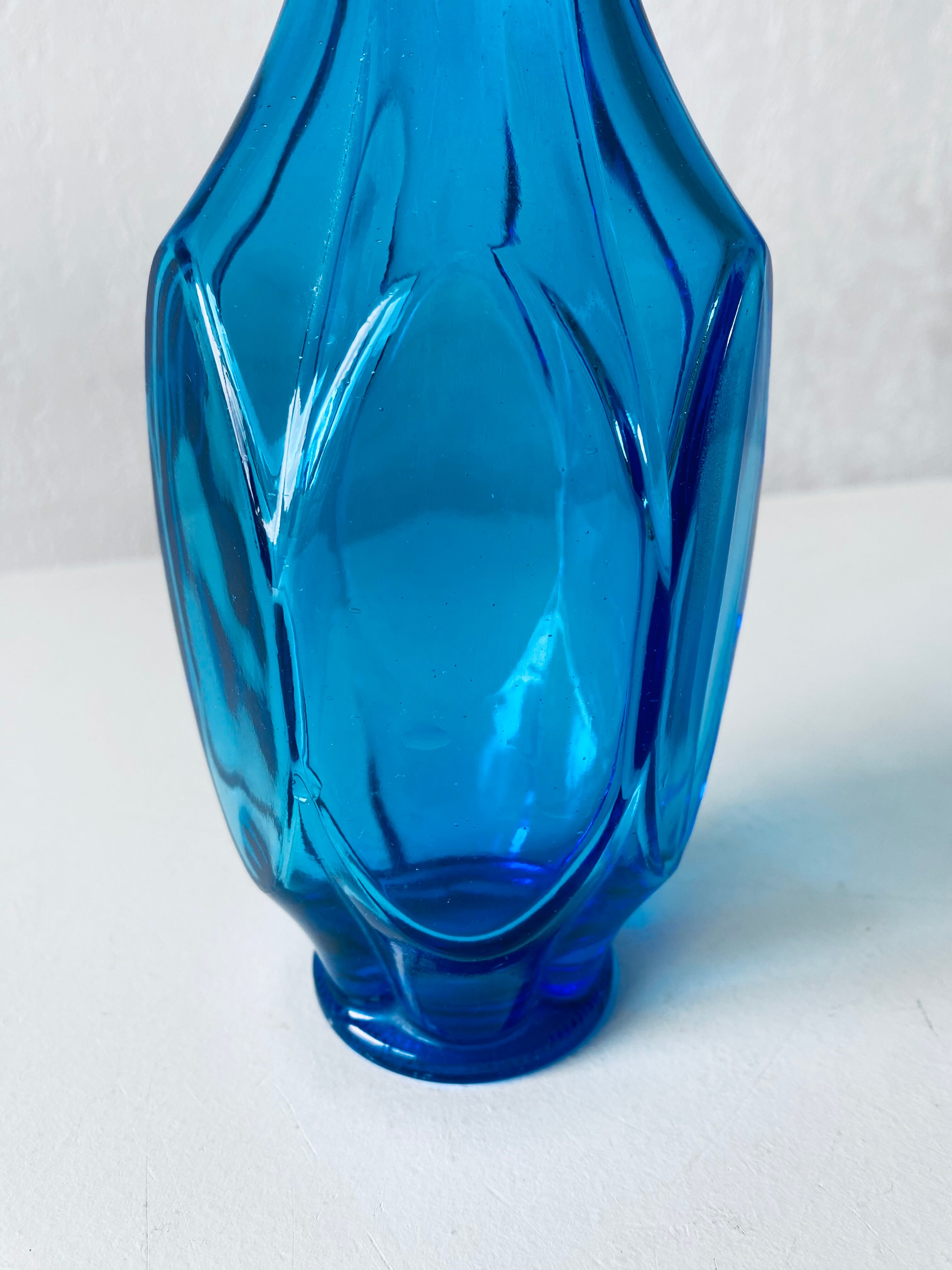 Blue glass decanter