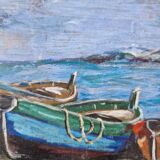 Peinture à l'huile sur bois marine
