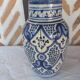 Moroccan white blue vase