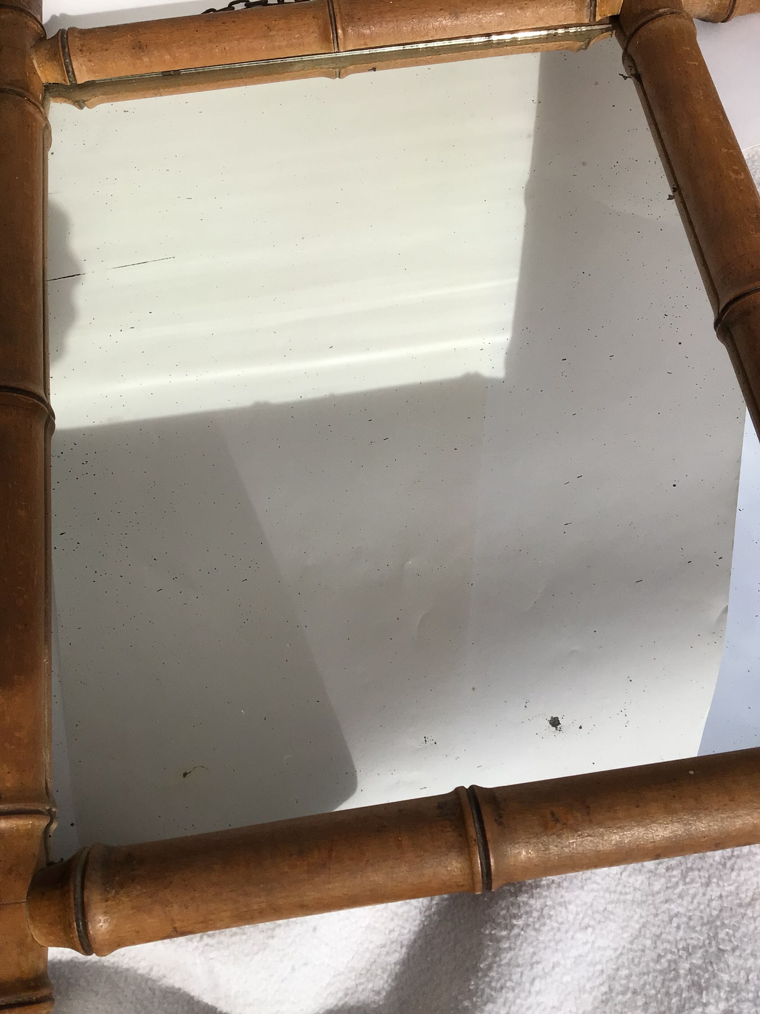 Mirror wood turned old bamboo