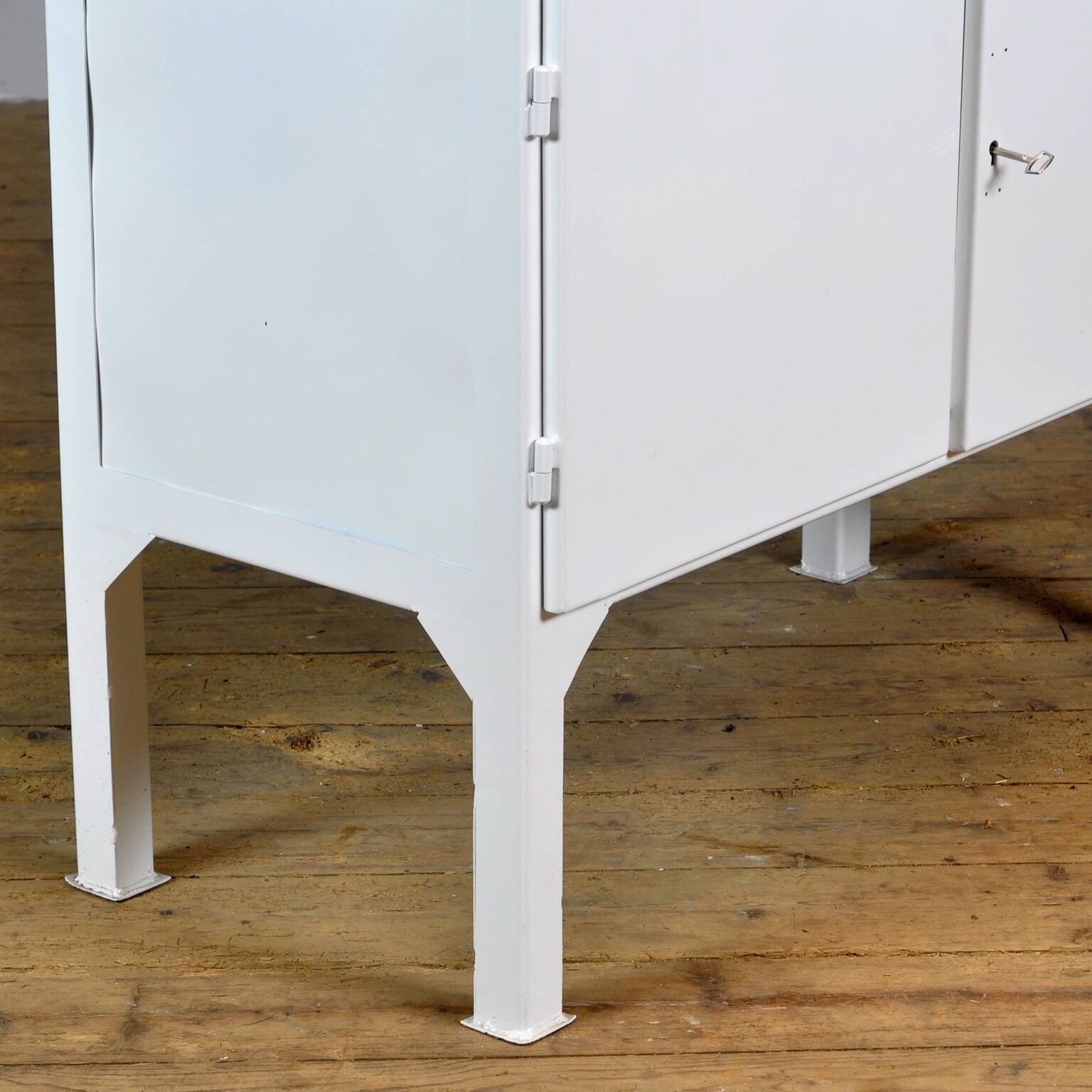 Restored Vintage Iron And Glass Medical Cabinet, 1970s