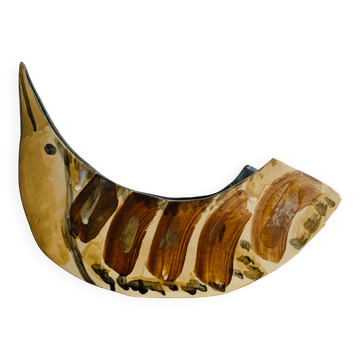 Sculptural bird bowl in glazed ceramic