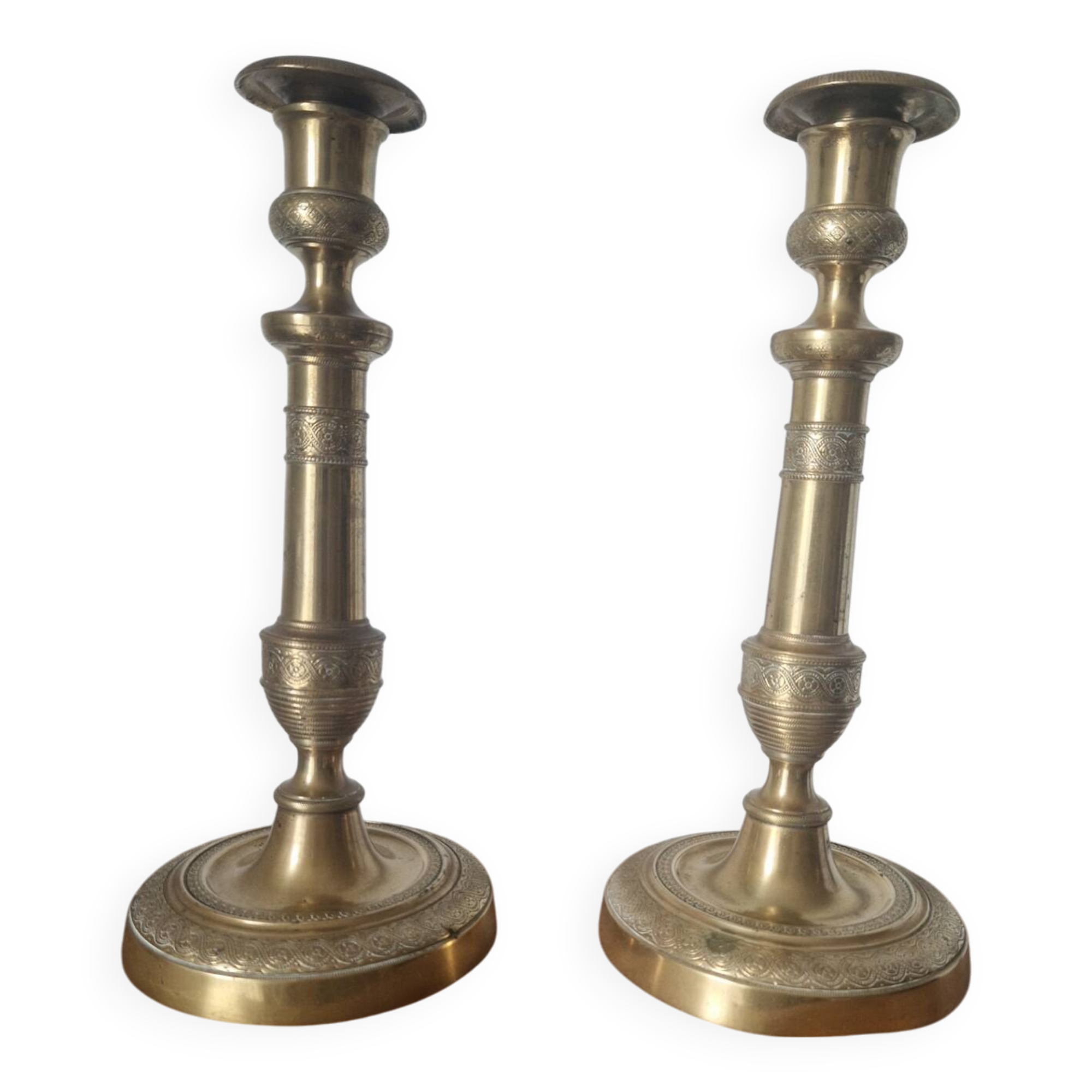 Pair of brass candlesticks