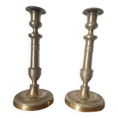 Pair of brass candlesticks