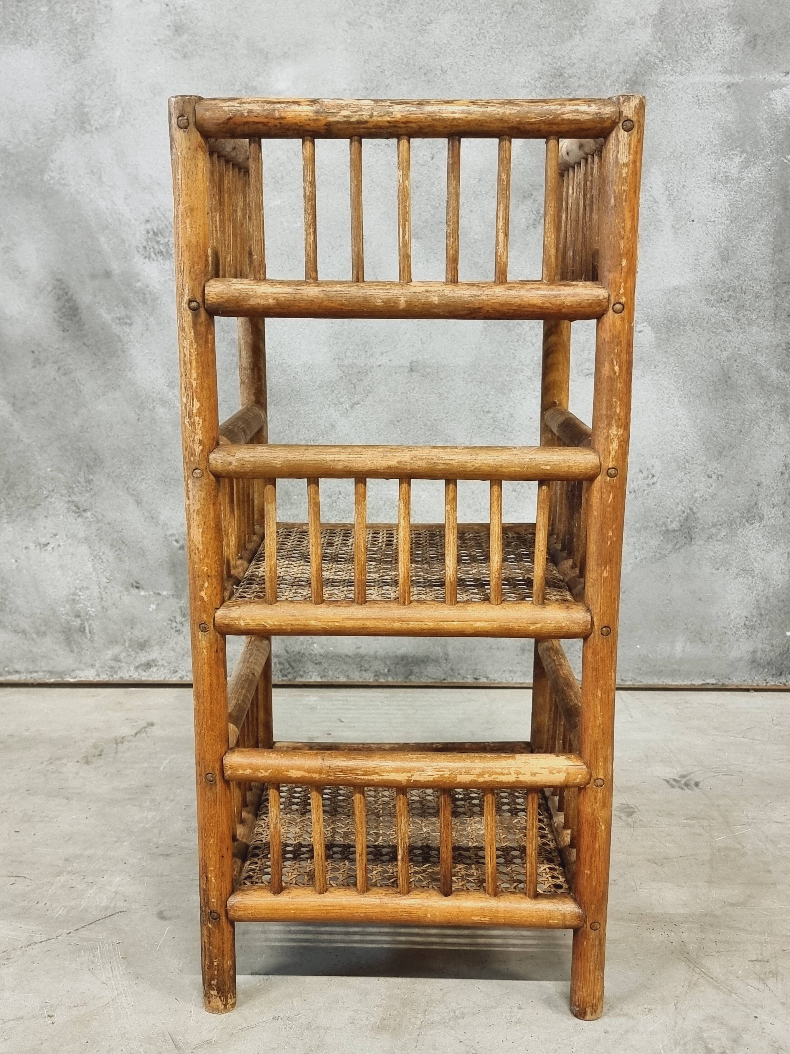 Vintage bamboo rack etagere