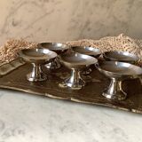 6 stainless steel cups by Guy Degrenne, 1970s