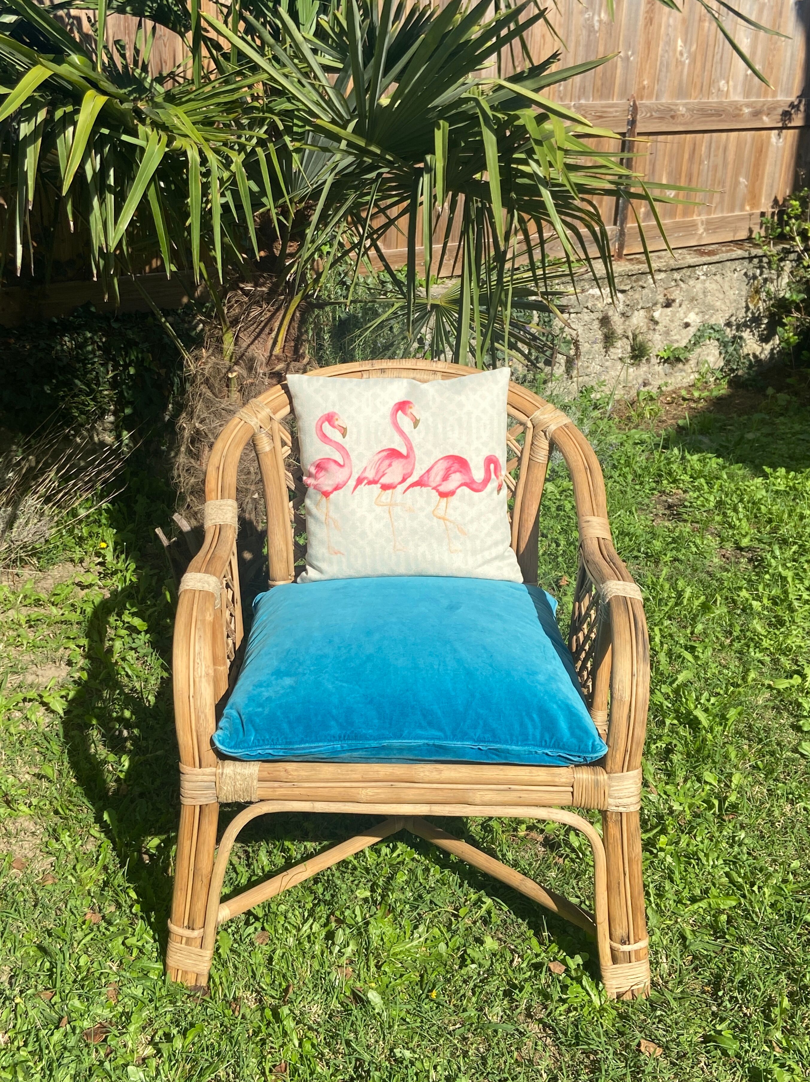 Pair of rattan armchairs