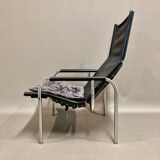 Relax armchair reclining black leather design 1960