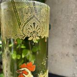 Vase « Nancy au coq émaillé» vert antique F. T. Legras