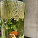 Vase “Nancy with enameled rooster” antique green FT Legras