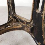 Industrial table, garden table with hard stone slab on cast iron frame, 1930s