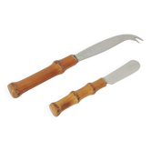 Couteaux à fromage et beurre manche bambou