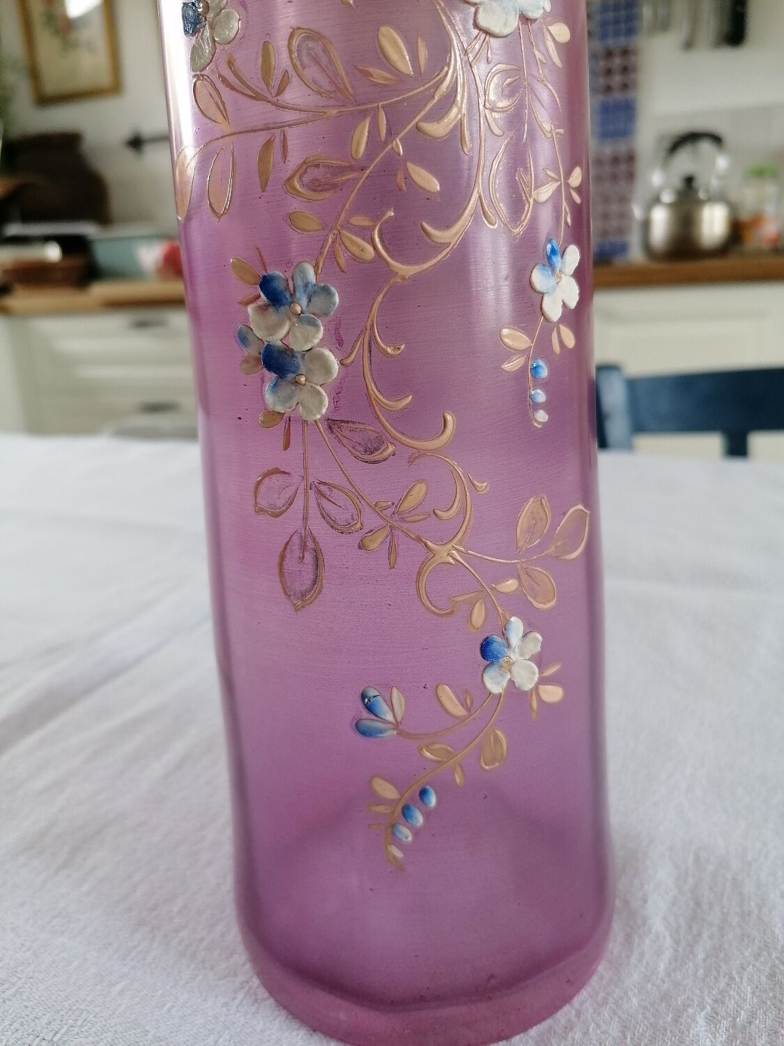 Enamelled roller vase