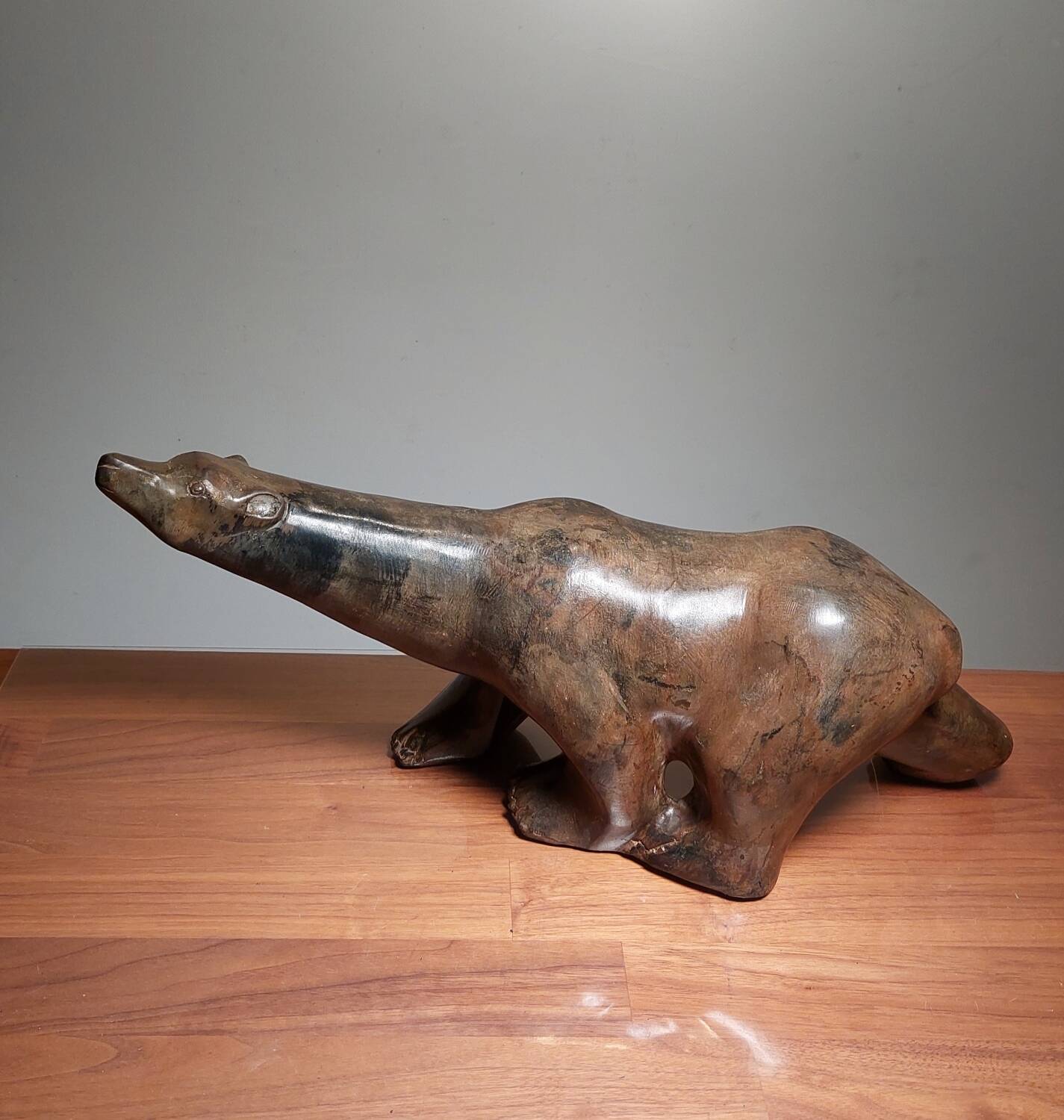 Polar bear, bronze pierre chenet.