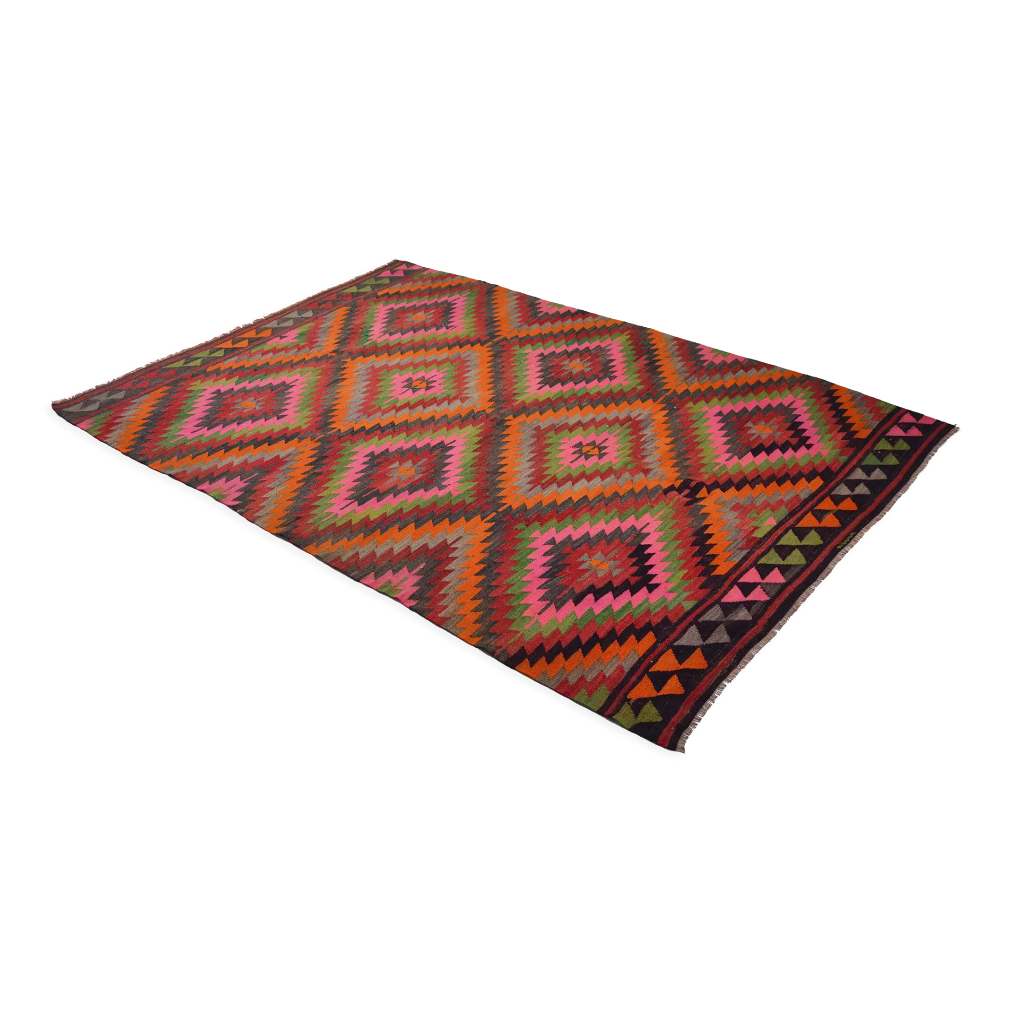 Anatolian handmade kilim rug 283 cm x 200 cm