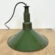 Industrial green enamel military pendant lamp with cast aluminium top, 1960s