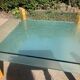 Vintage beech and glass coffee table