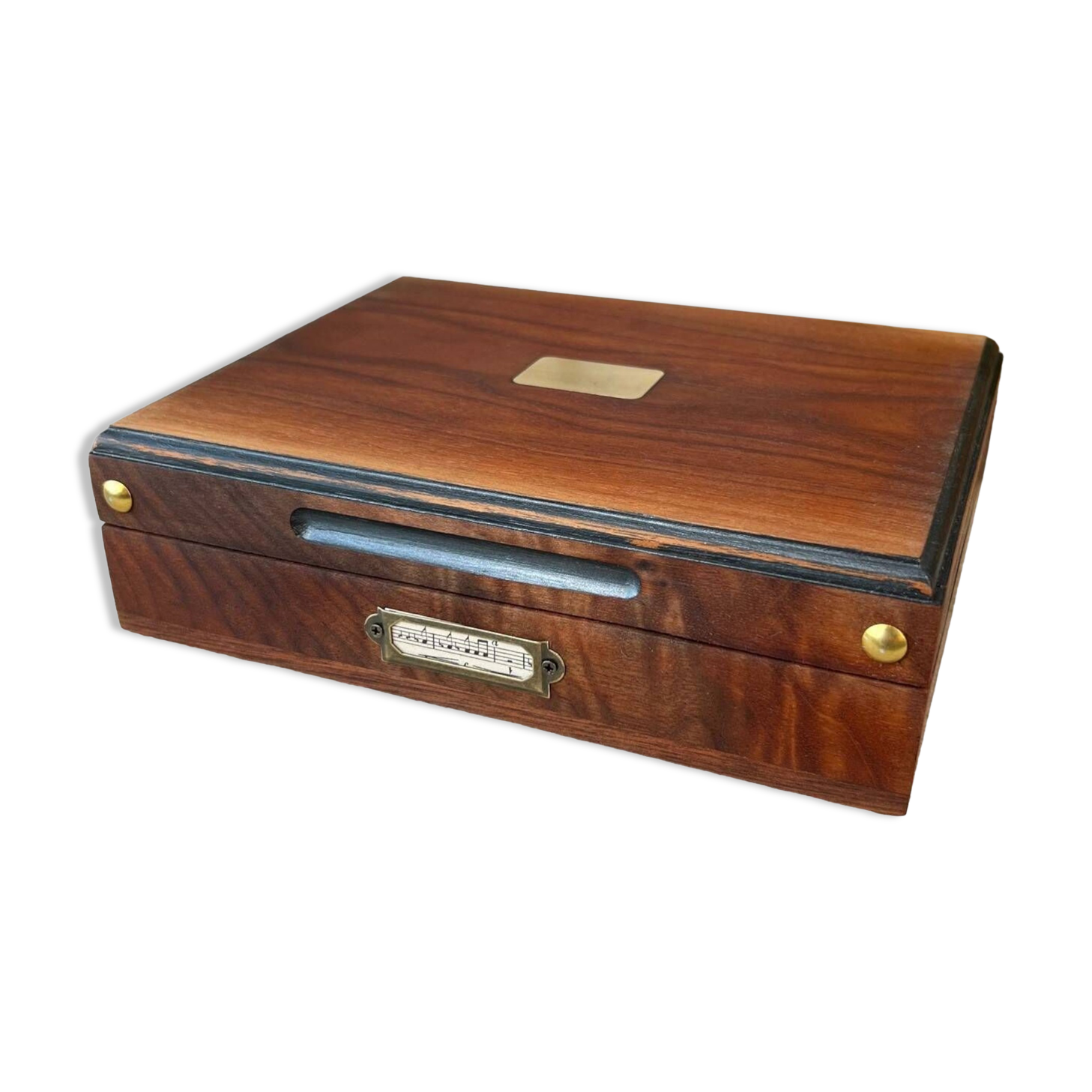 Wooden and brass box
