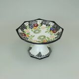 octagonal art deco BOWL footed bowl schramberg majolika 1920s hand-painted decor