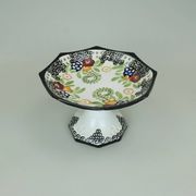 octagonal art deco BOWL footed bowl schramberg majolika 1920s hand-painted decor