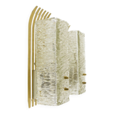 J.T. Kalmar Vienne Paire d'Appliques Murales en Laiton et Verre, Autriche, Années 1950