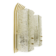 J.T. Kalmar Vienna Pair of Wall Sconces in Brass and Glass, Austria, 1950s