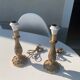 Pair of table lamps in chiseled brass vintage foliage pattern