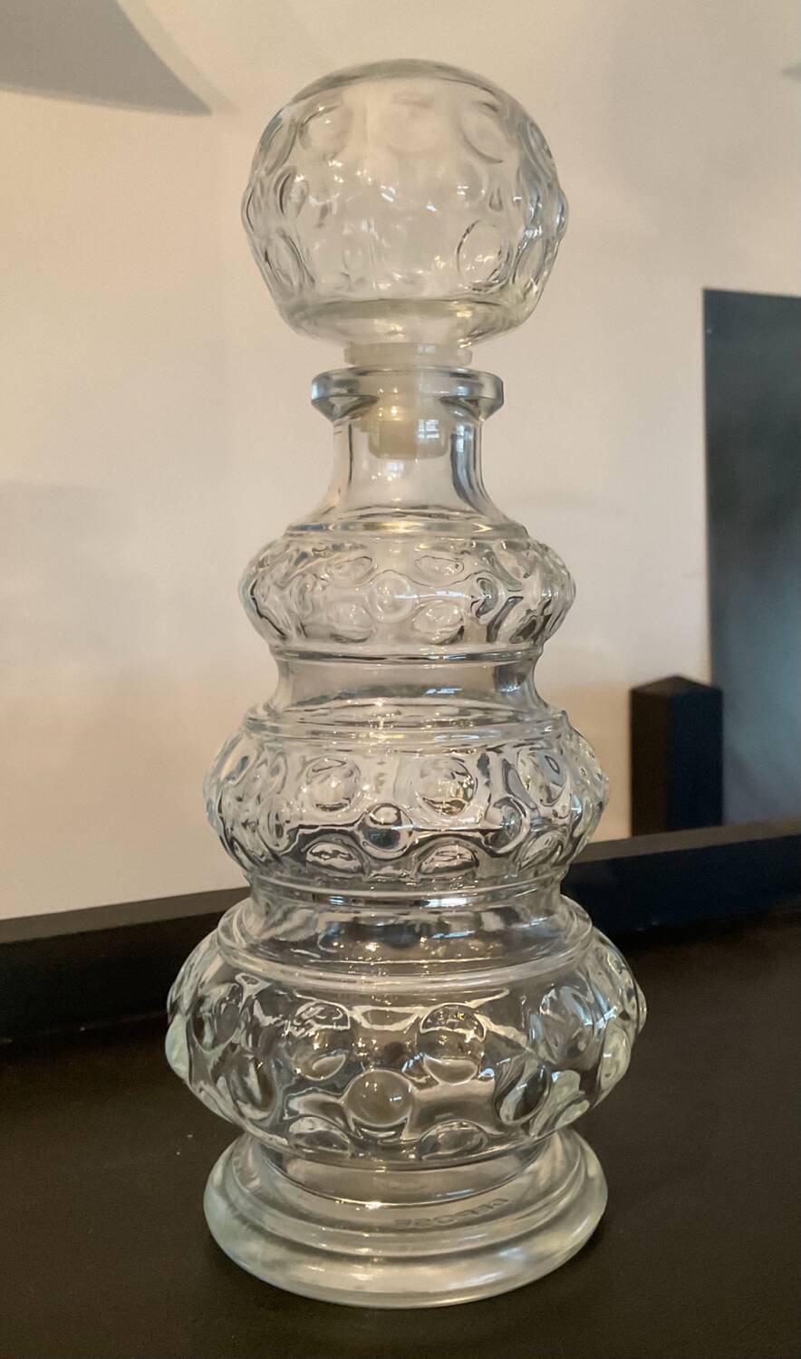 Vintage molded glass bottle France