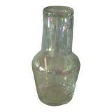 Service de nuit en verre carafe et verre effet nacre