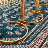 Coffee table, brass and glass, modular, set of 3, italy 1970s