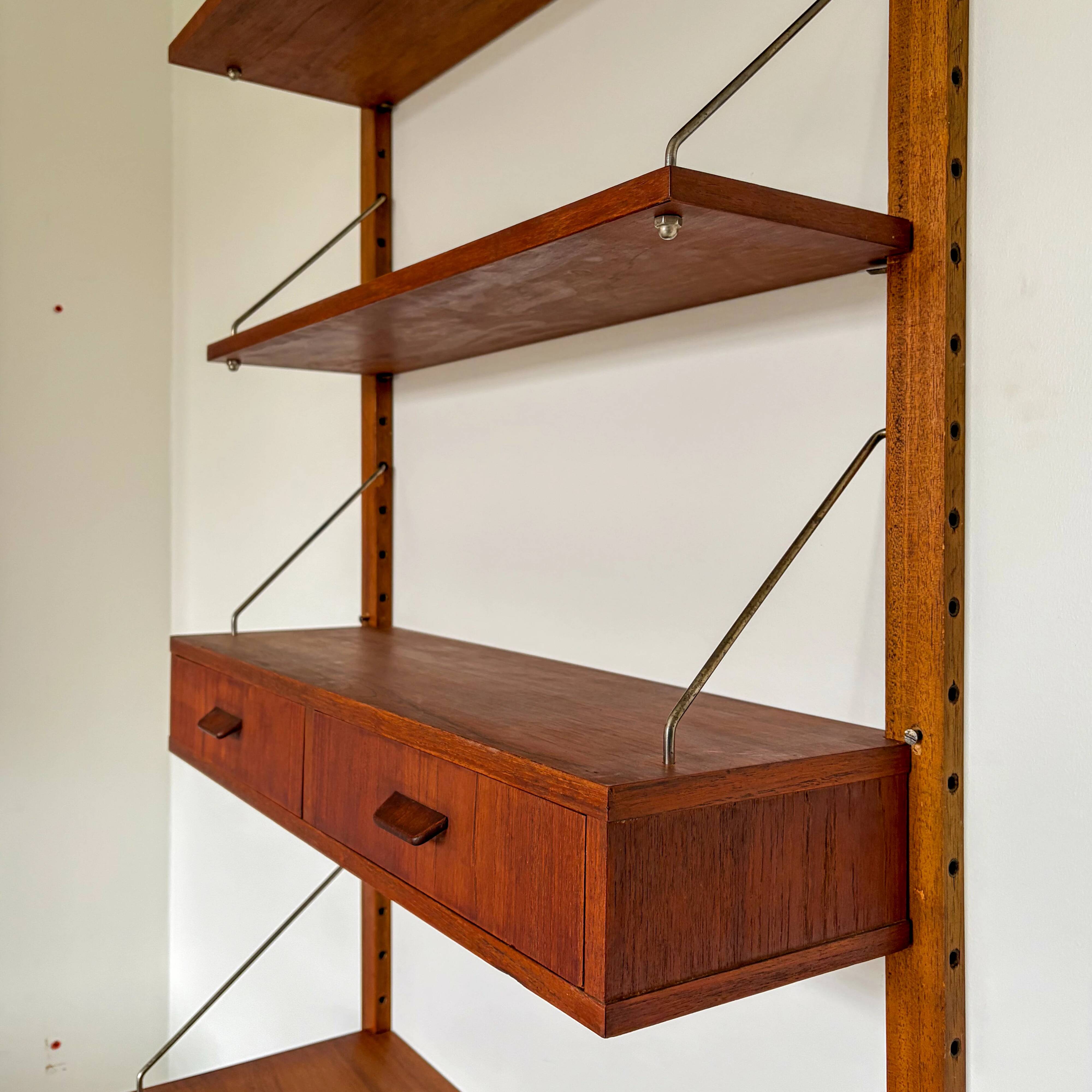 Danish wall shelf with one bay