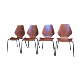 Un ensemble de quatre chaises par Herbert Hirche Jofy Stalmobler, Danemark, 1950