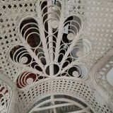 White wicker armchair