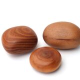 Wooden "pebble" paperweight, 70s