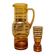 Carafe and its glass in Bohemian crystal