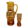Carafe and its glass in Bohemian crystal