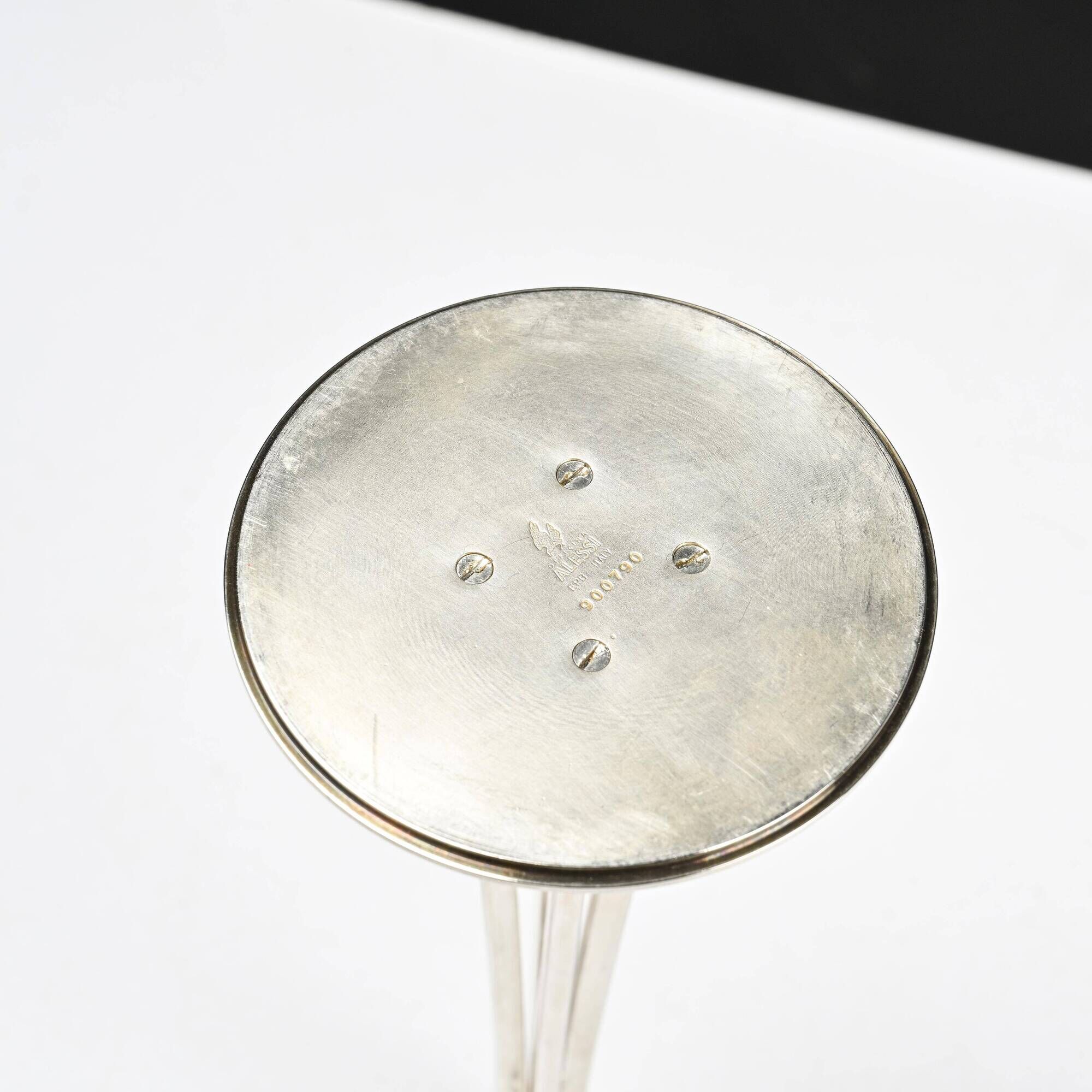 Pair of silver-plated brass candlesticks by Paolo Portoghesi