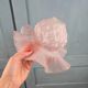 Antique satin pink glass lampshade – Wavy floral edge