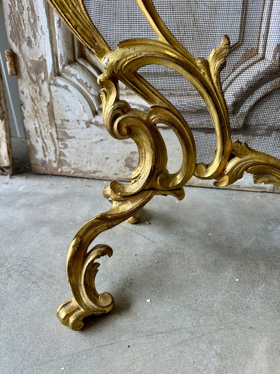 Golden bronze fire screen