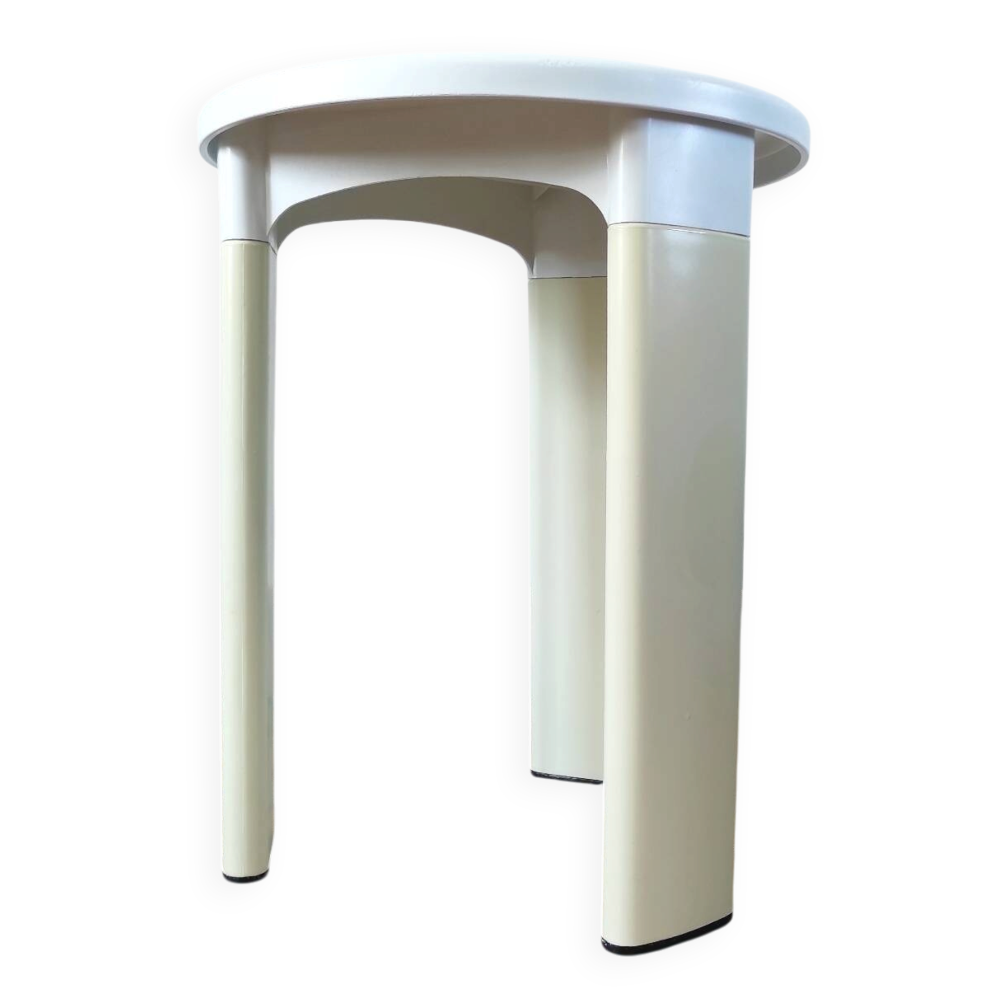 Vintage Space Age tripod stool in white plastic – Tatay, 1970s