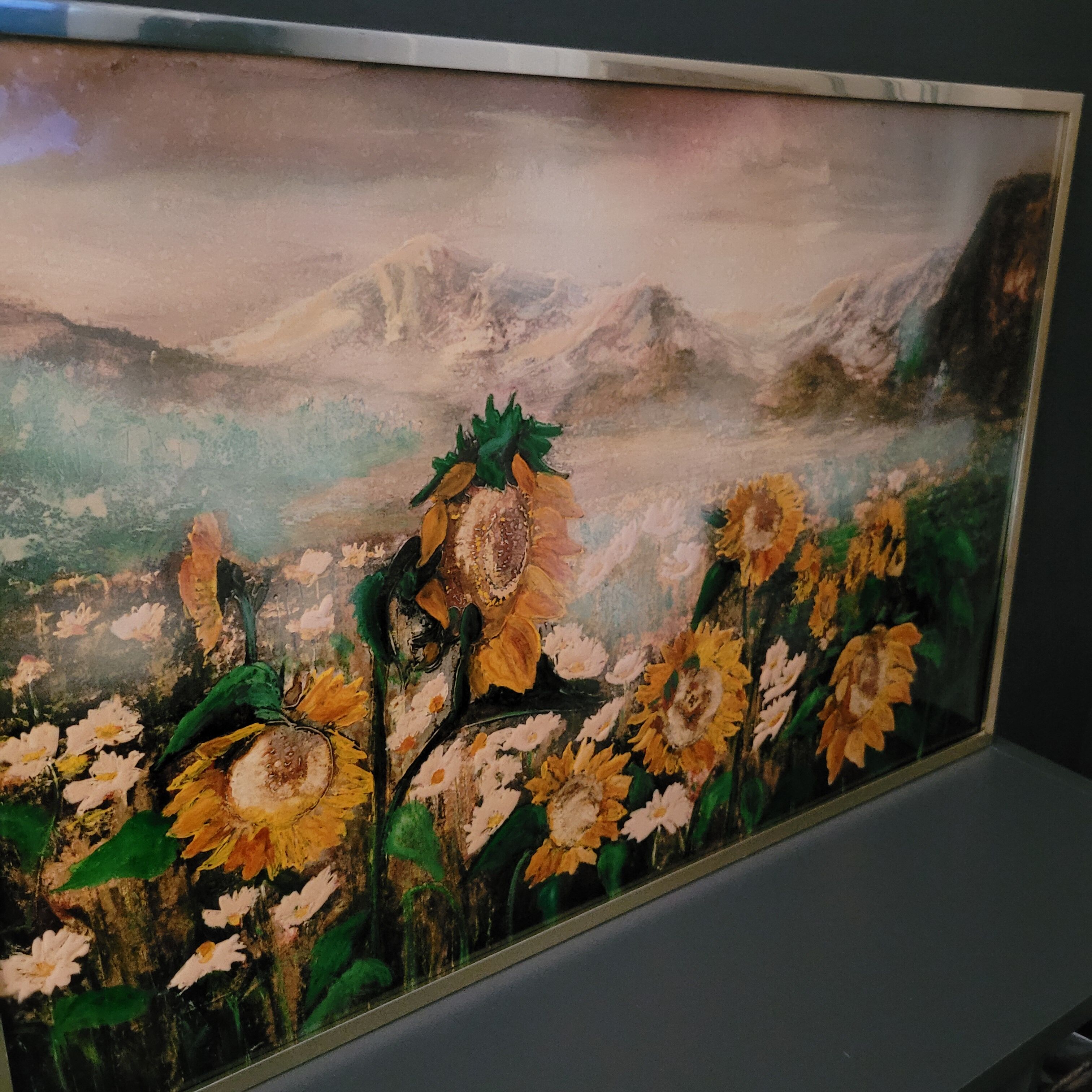 Oil painting on metal panel