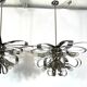 Mid-century pair of Italian chrome chandeliers from 70