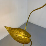 Rhubarb leaf floor lamp brass design Tomaso Barbi Italy an70