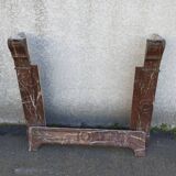 Old Louis XV red marble fireplace