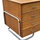 Bureau tubulaire de style Bauhaus du milieu du siècle, design des années 40 en chêne