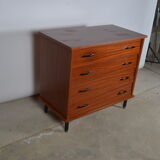 Teak chest of drawers and metal feet