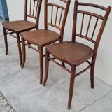 Série de 3 chaises de bistrot signé Thonet ancienne