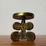 Vintage brutalist bronze chandelier by Gallo, 1970s.